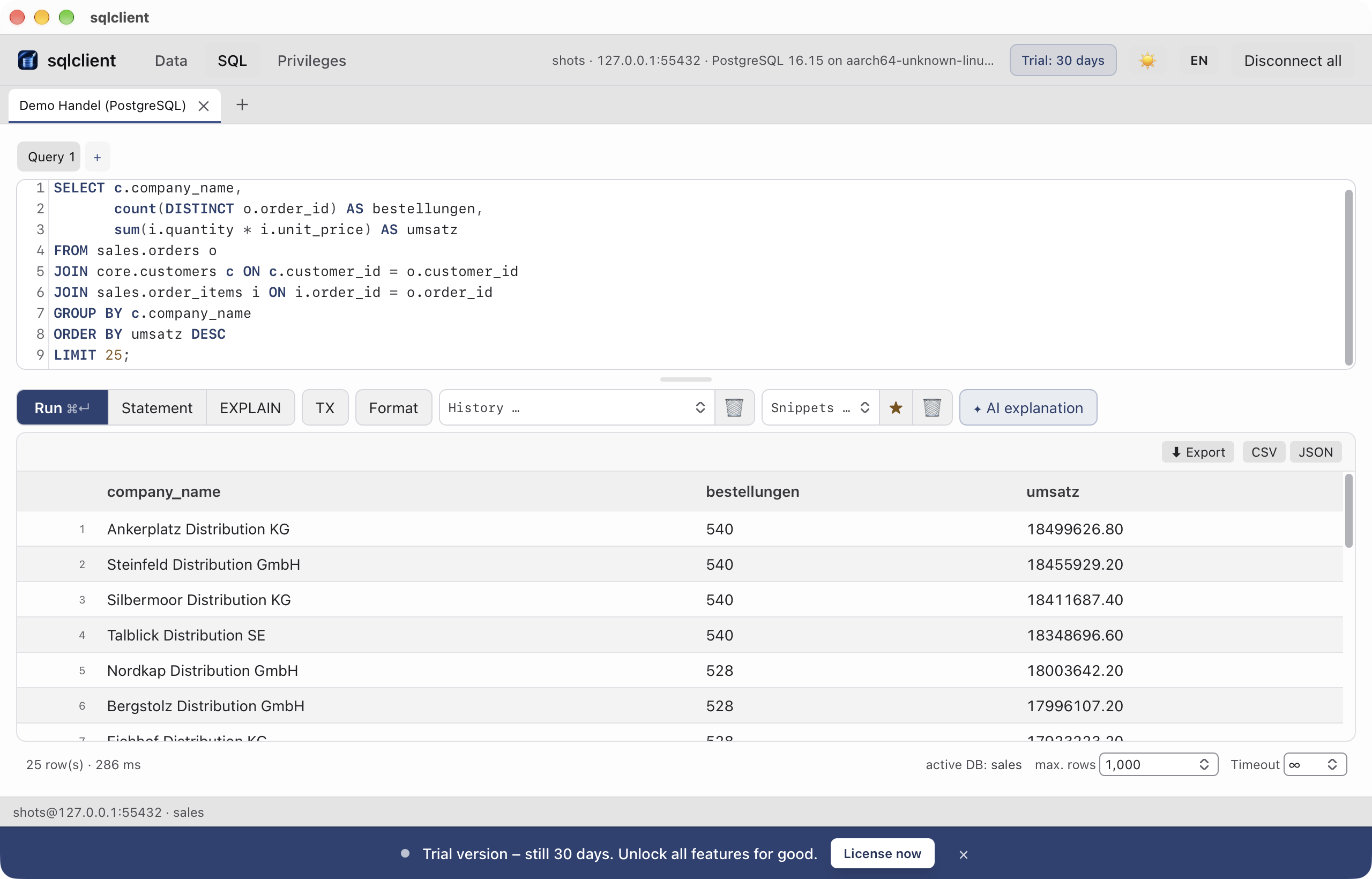 Run a query